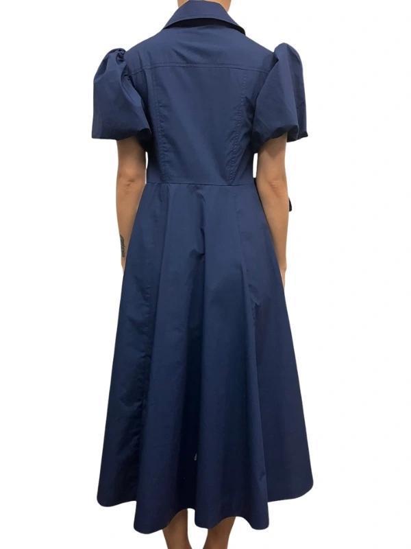 Navy Knotted Front Detail Midi