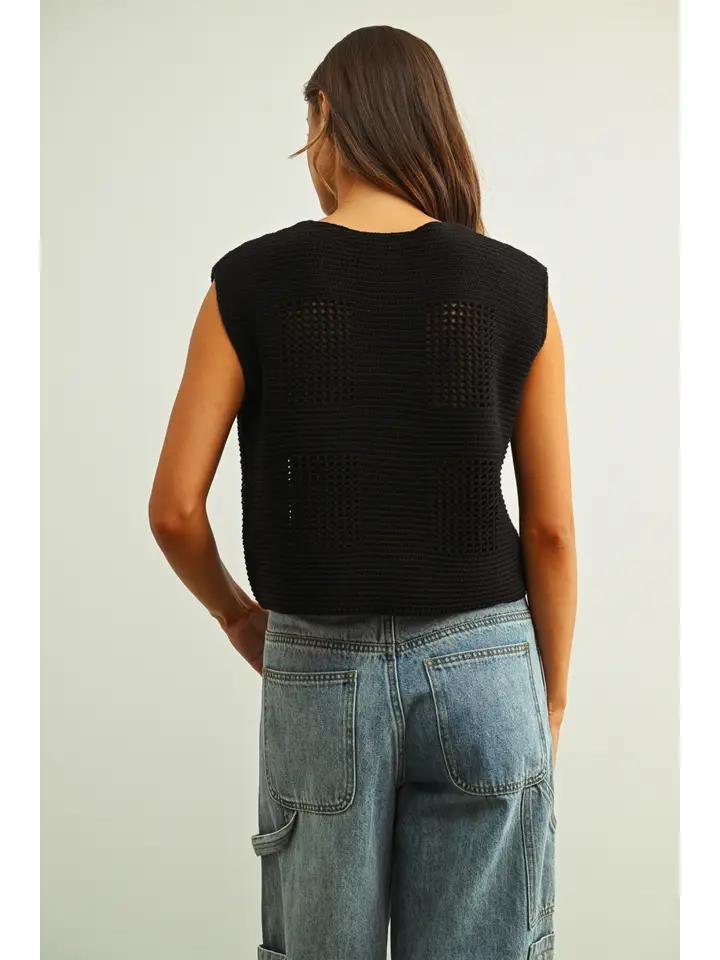 Black Crochet Top