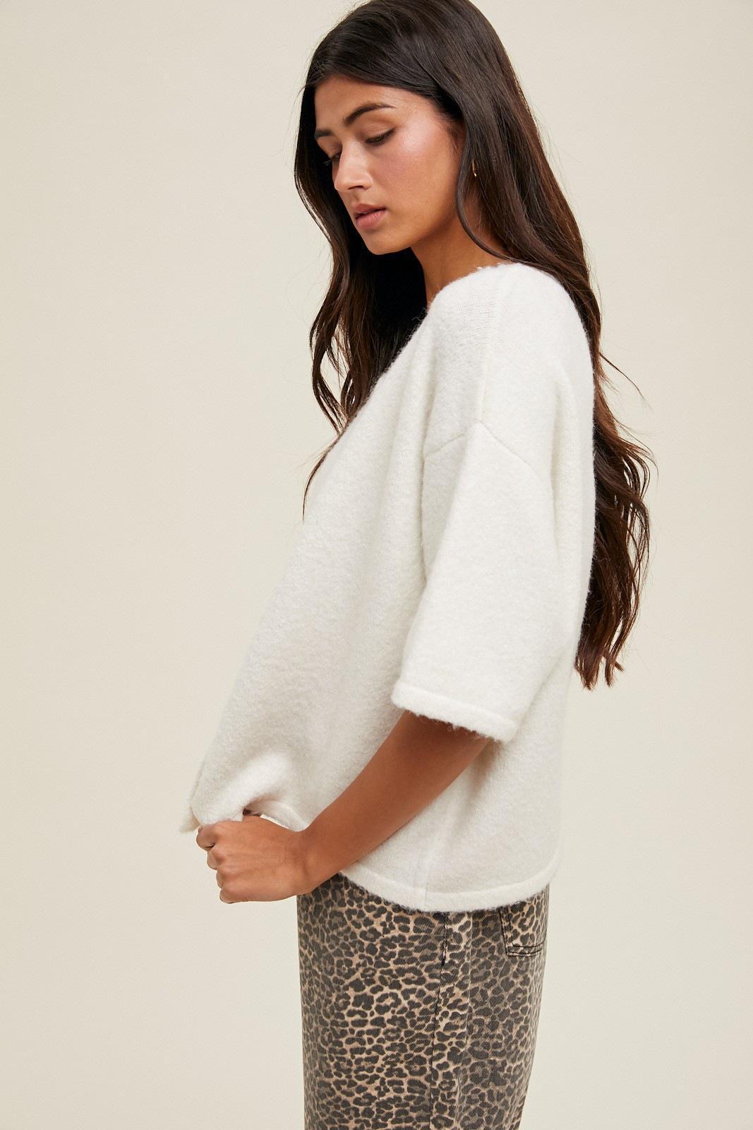 Off White Cozy Brushed Sweater