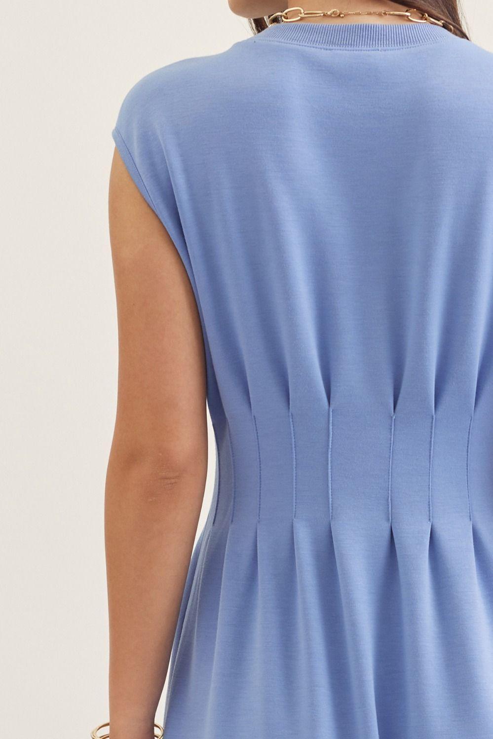 Chambray Blue Scuba Midi Dress