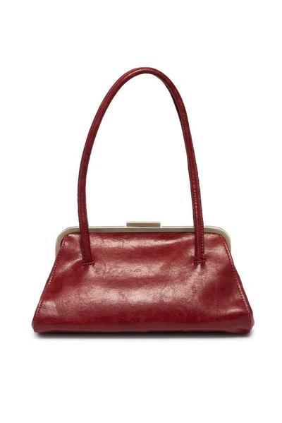 Carmine Red Lady Frame Shoulder Bag