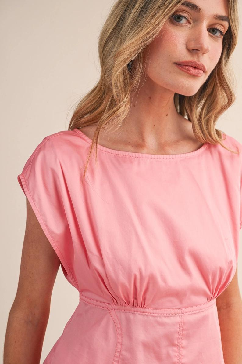 Bubble Pink Peplum Top