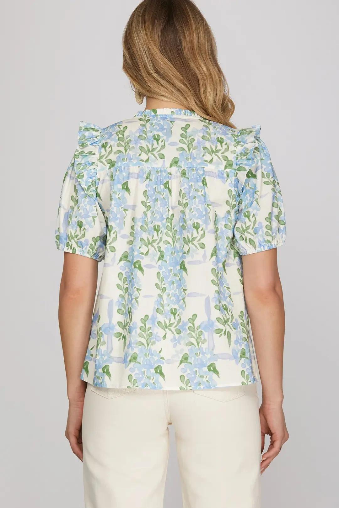 Light Blue Floral Top