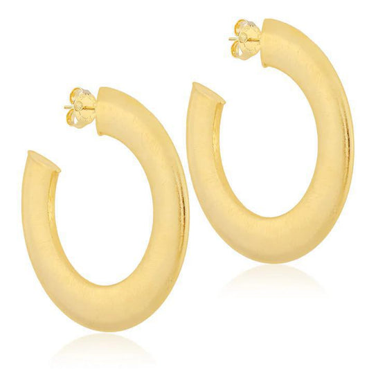 Brushed Gold Irene Hoops