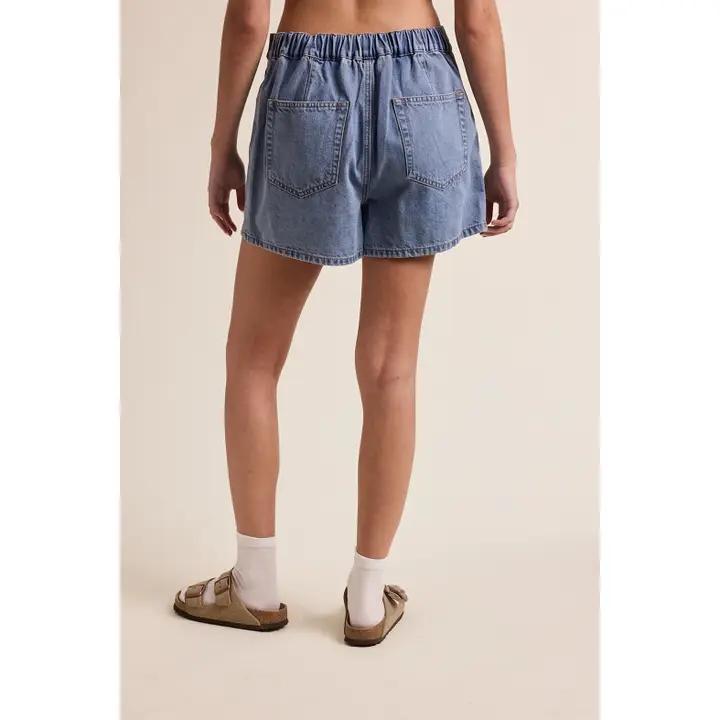 Medium Denim Wrap Skort