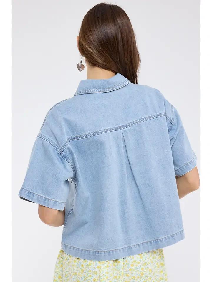 Light Denim Button Front Shirt