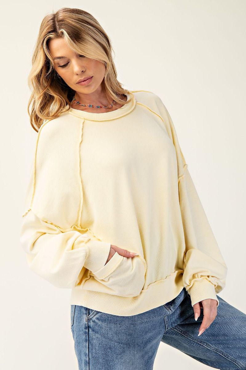 Lemon Mineral Washed Pullover