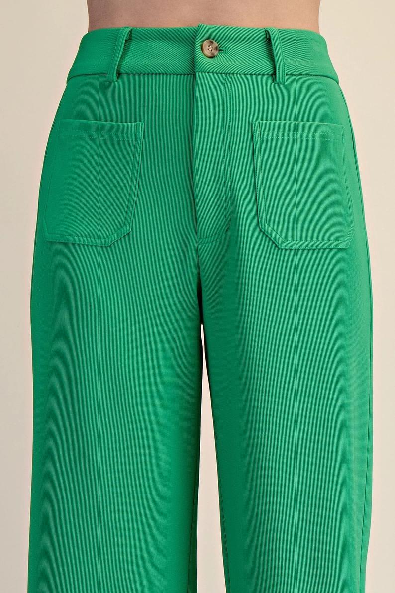 Green Comfy HR Stretchy Wide Leg Pant