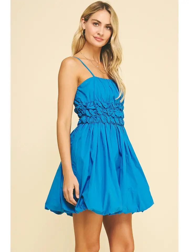 Blue Bubble Hem Mini