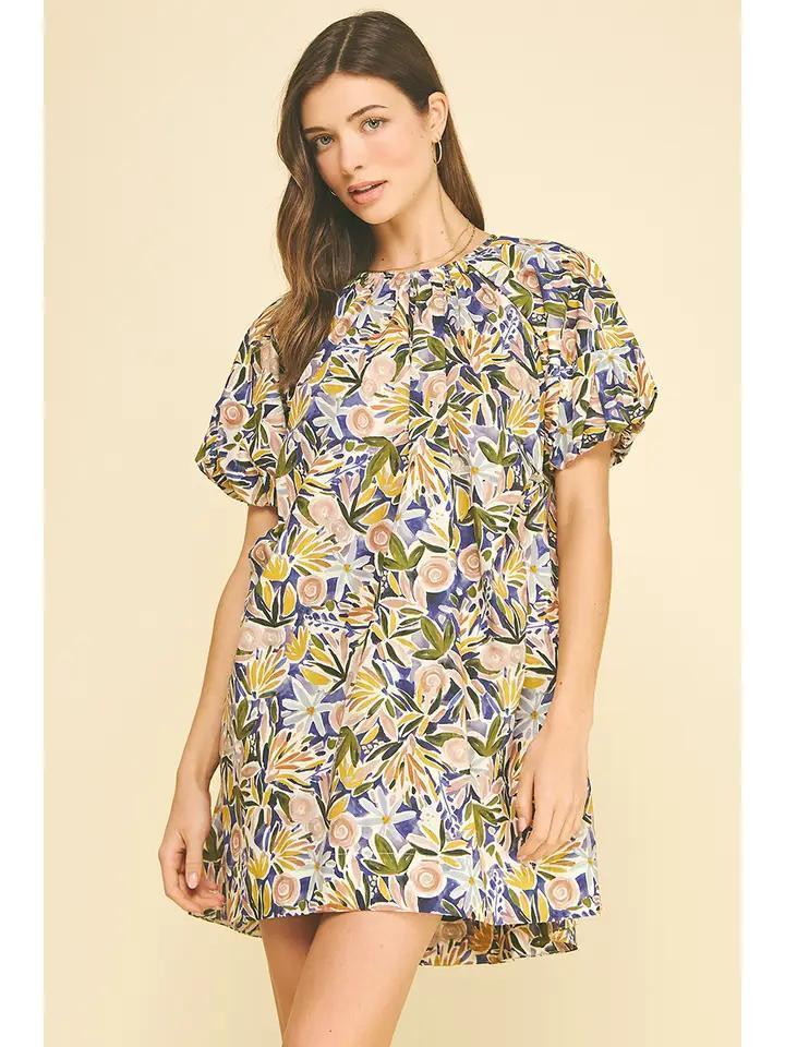 Purple Multi Floral Tunic Mini