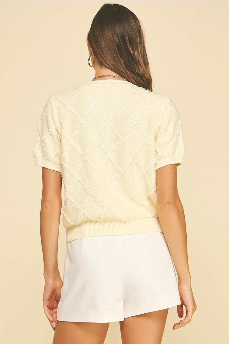 Lemon Textured Knit Cardigan