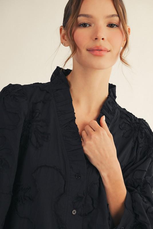 Black 3D Floral Dress