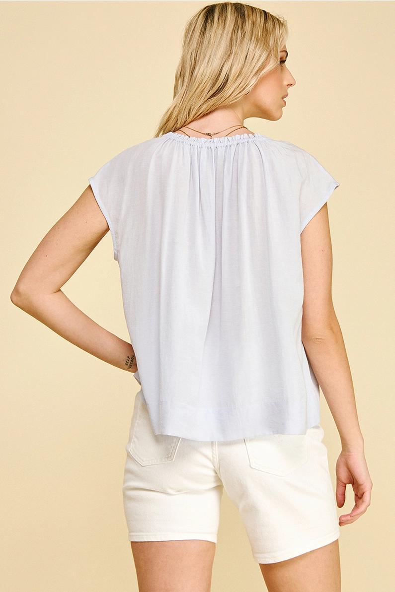 Steel Blue  Cap Sleeve Top