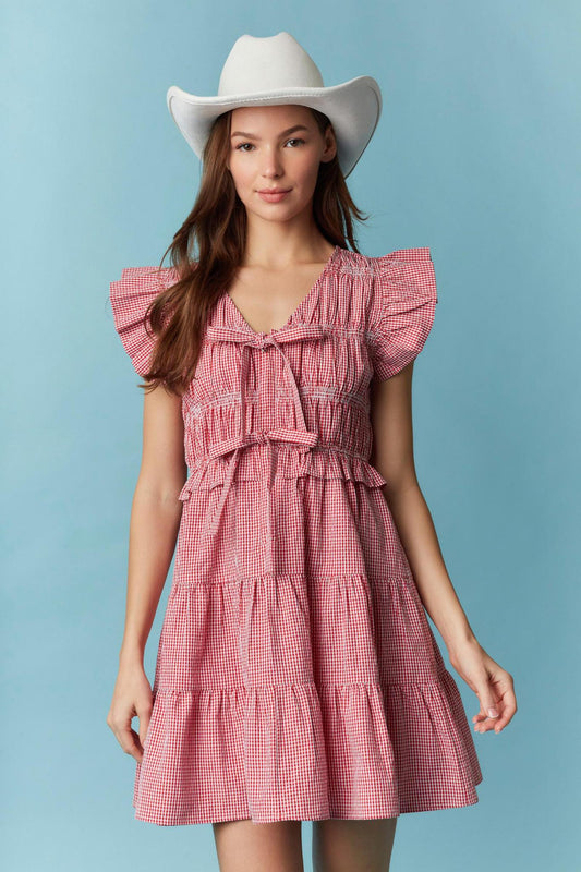 Red Gingham Mini Dress