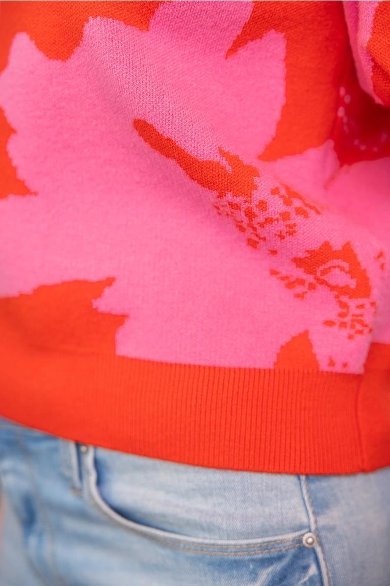 Poppy and Pink Floral Knitted Top