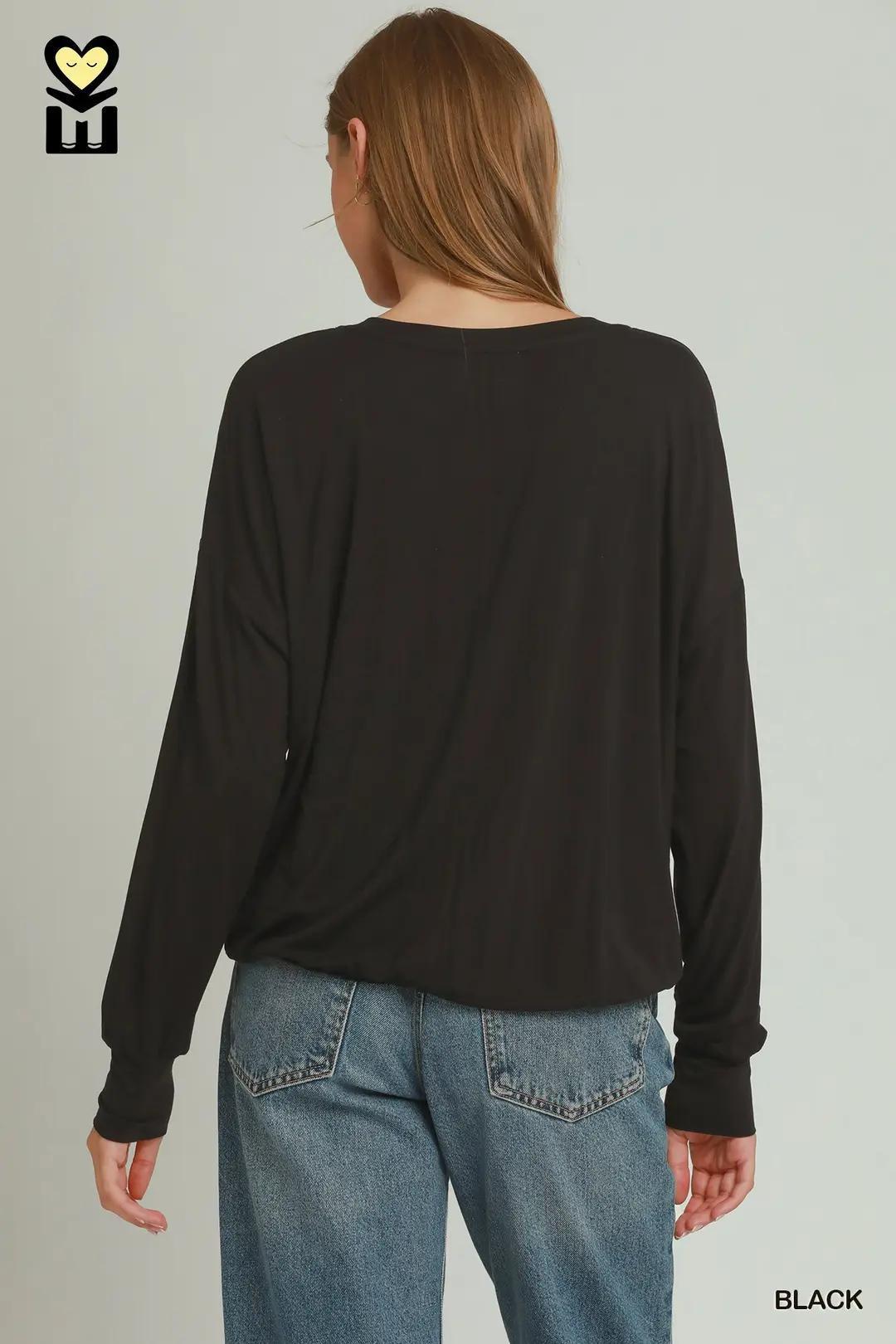 Black Bamboo Fiber Bubble Top