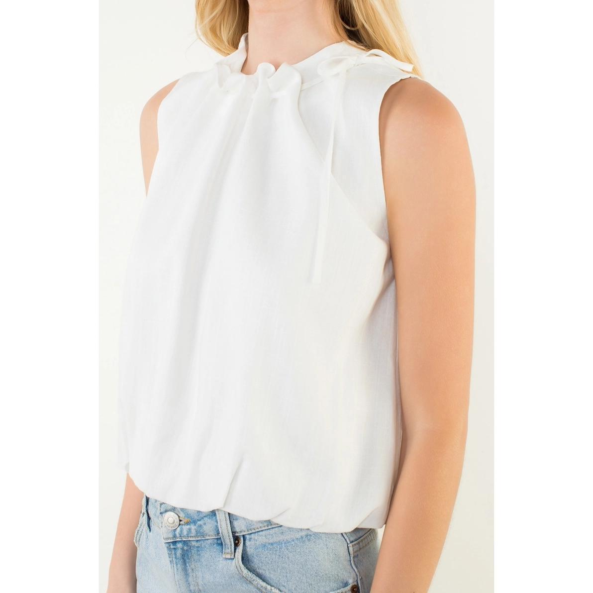 White Sleeveless Ruffle Top