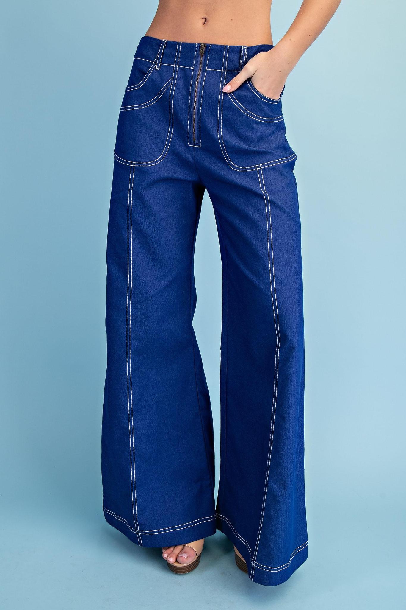 Royal Blue Wide Leg Pants