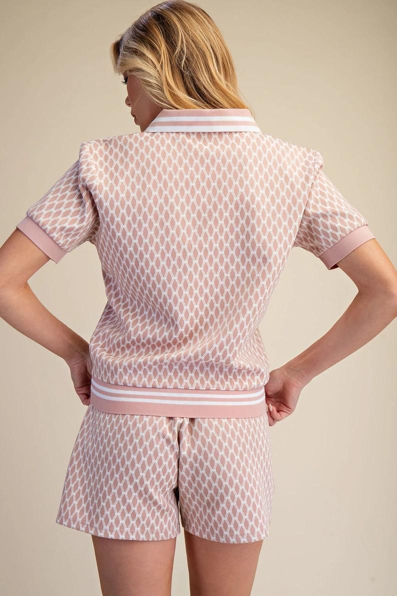 Pink Polo Short Set
