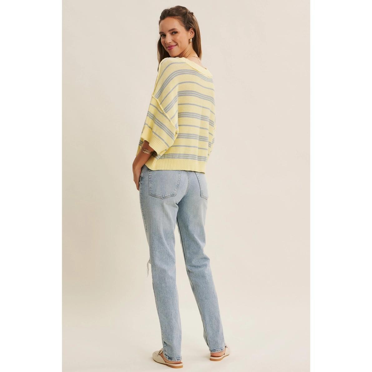 Lemondrop and Blue Relaxed Sweater