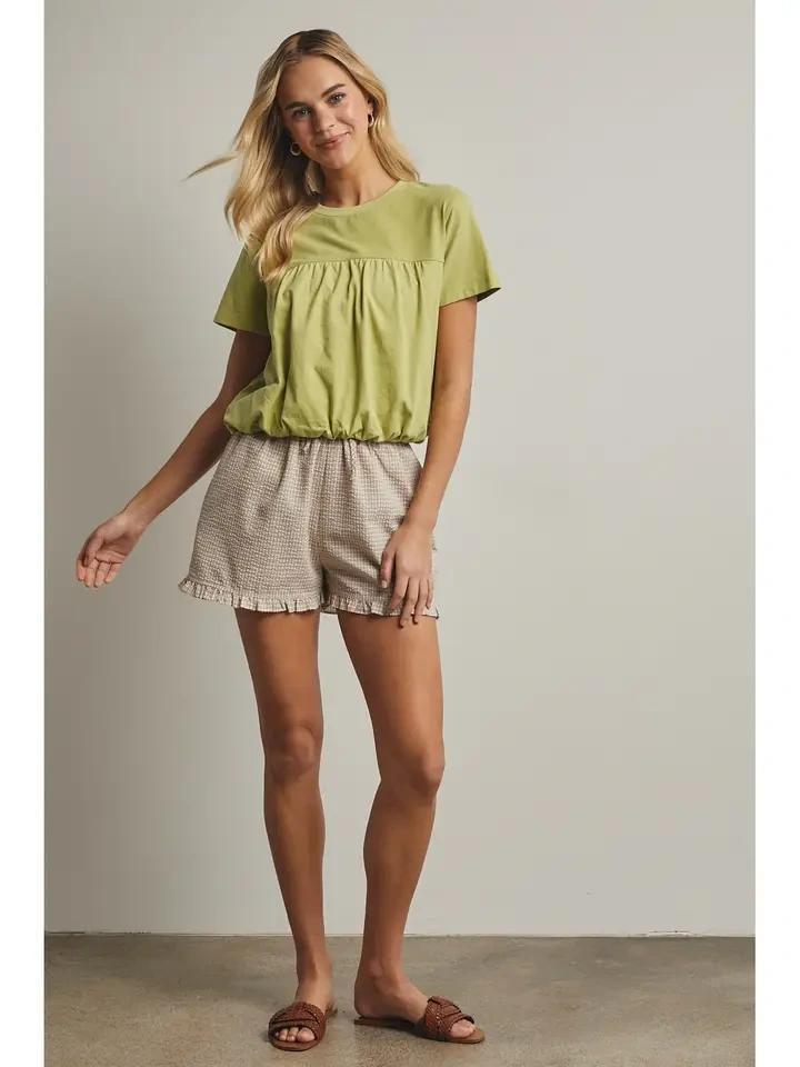 Avocado Bubble Hem Knit Top