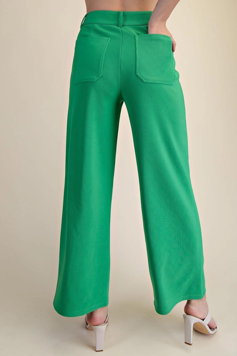 Green Comfy HR Stretchy Wide Leg Pant