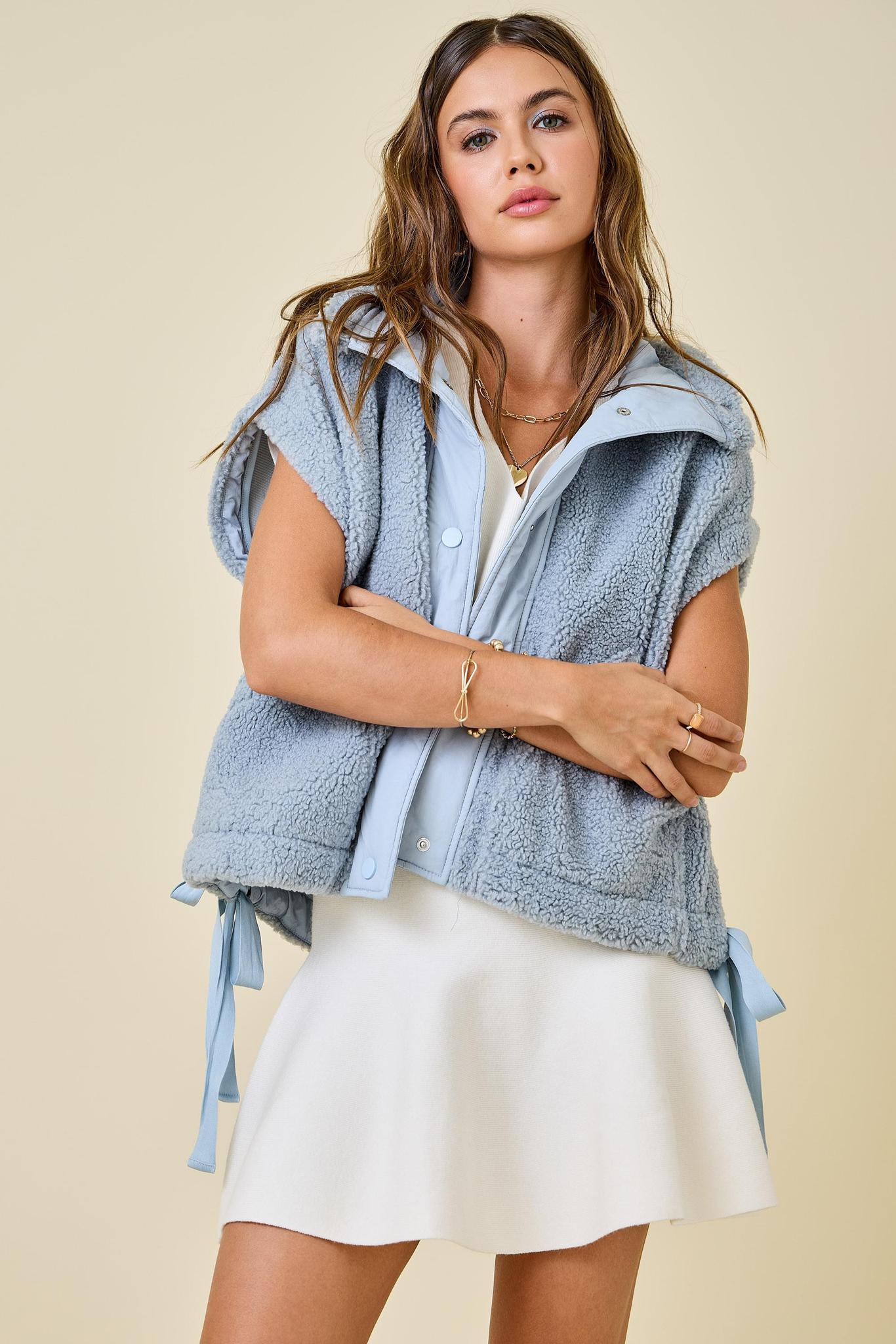 Blue Fleece Zip Vest