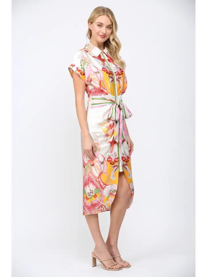 Botanical Scarf Printed Dress