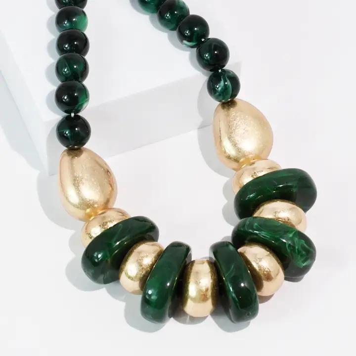 Emerald and Gold Necklace