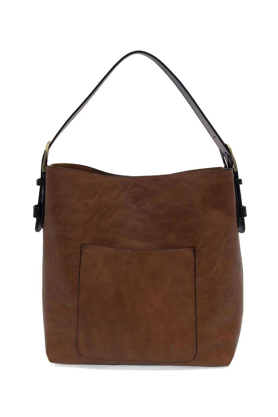 Pecan Hobo with Black Handle Handbag