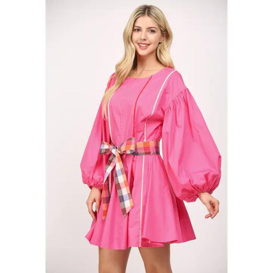 Hot Pink Fit and Flare Dress