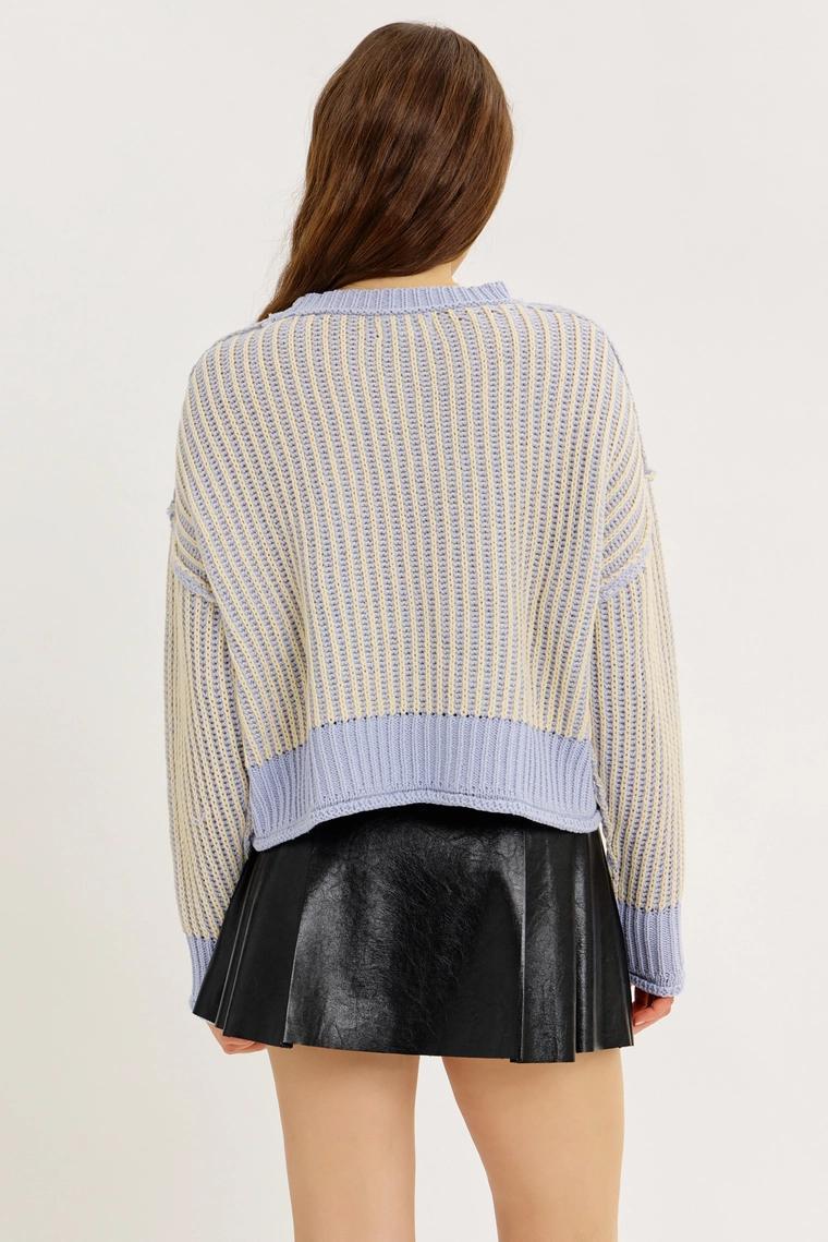 Dusty Blue Two Toned Oversized Sweater