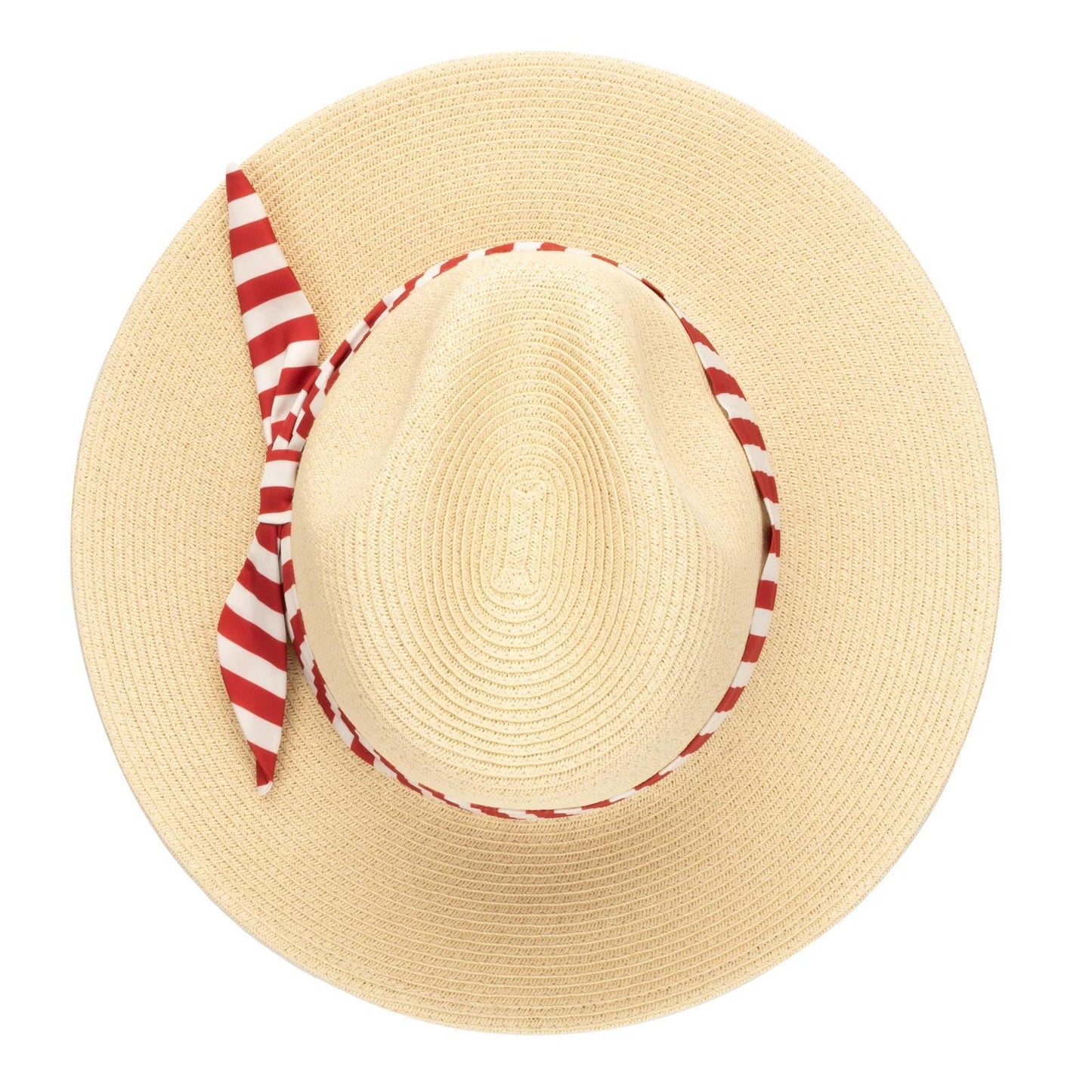Gidget Fedora with Red Striped Scarf