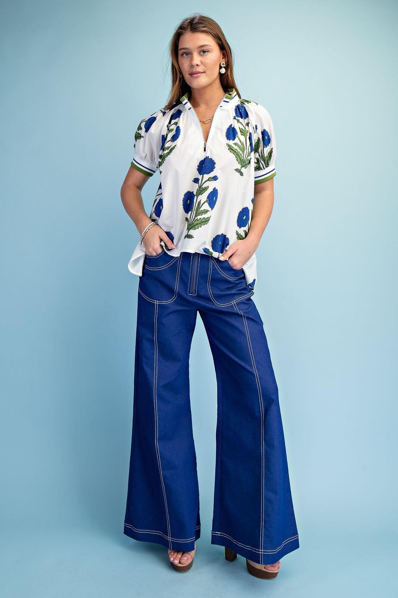 Royal Blue Wide Leg Pants