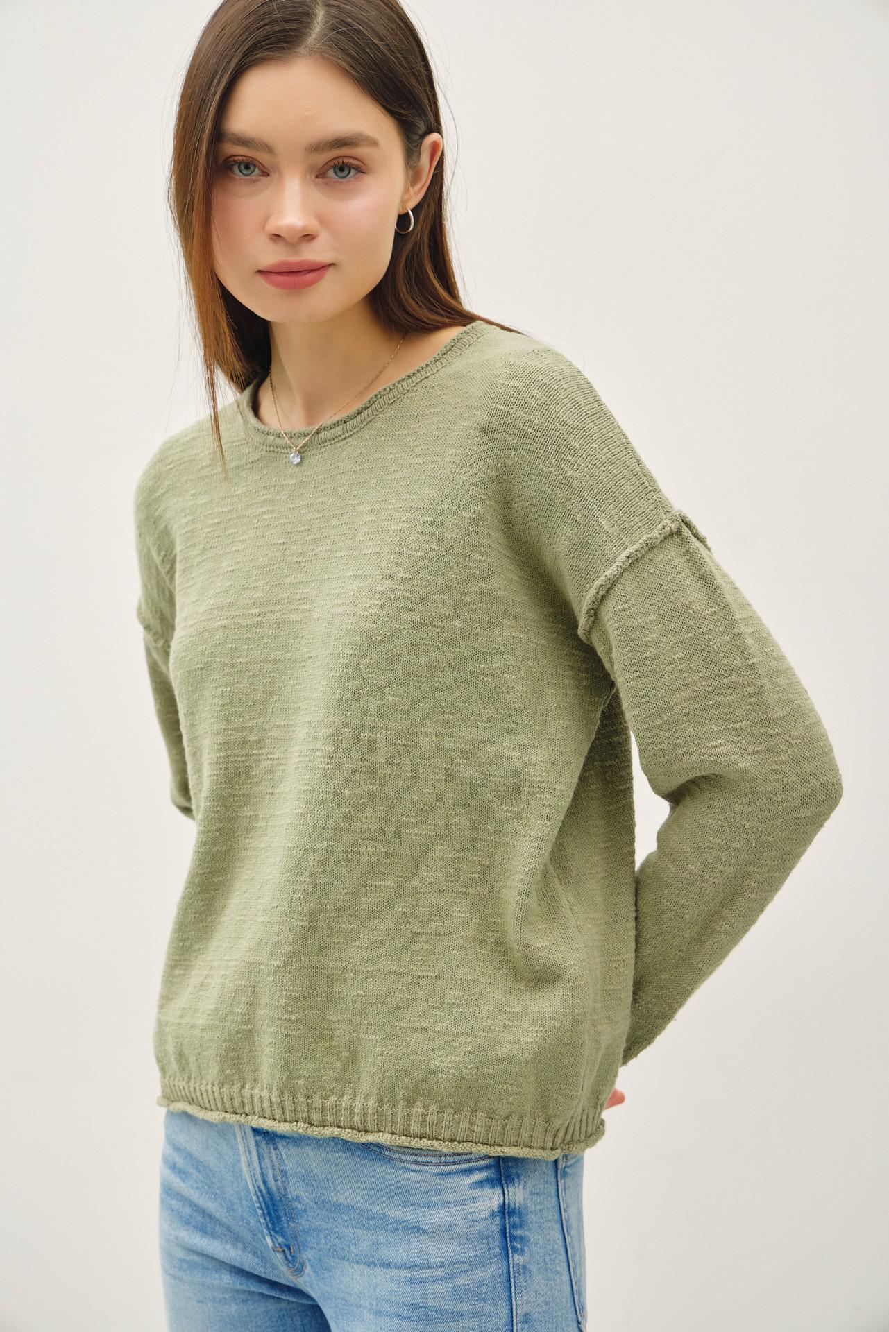 Sage Lightweight Boxy Sweater