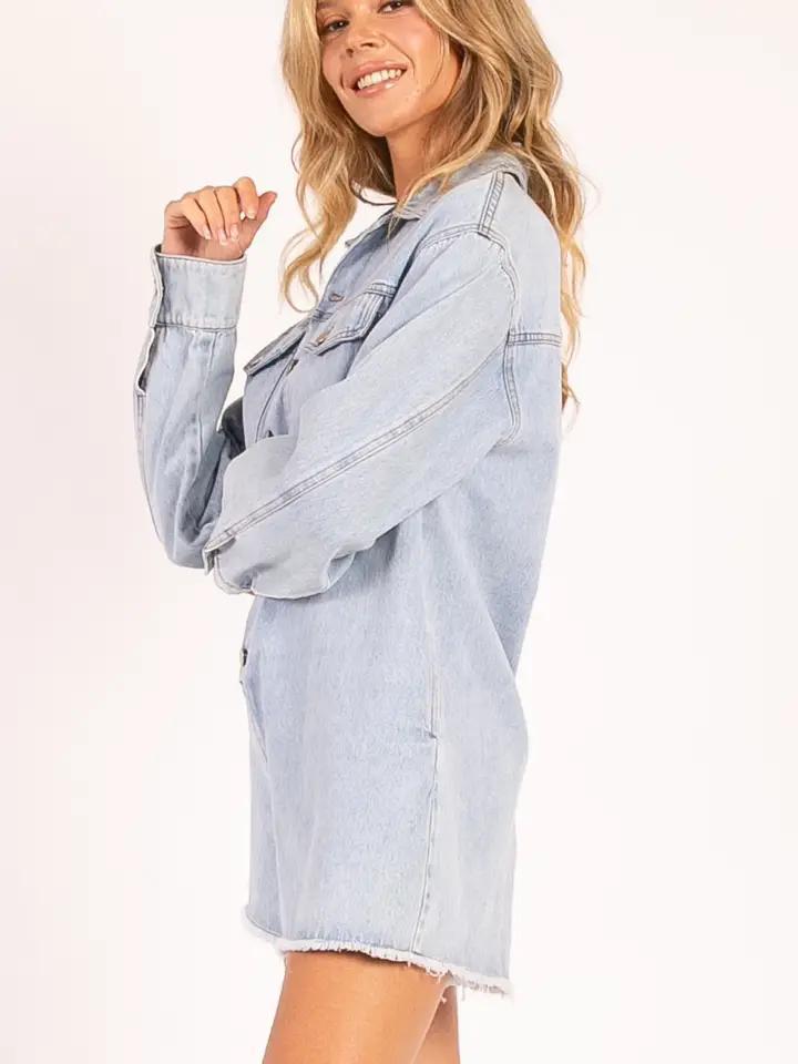Mineral Washed Denim Romper