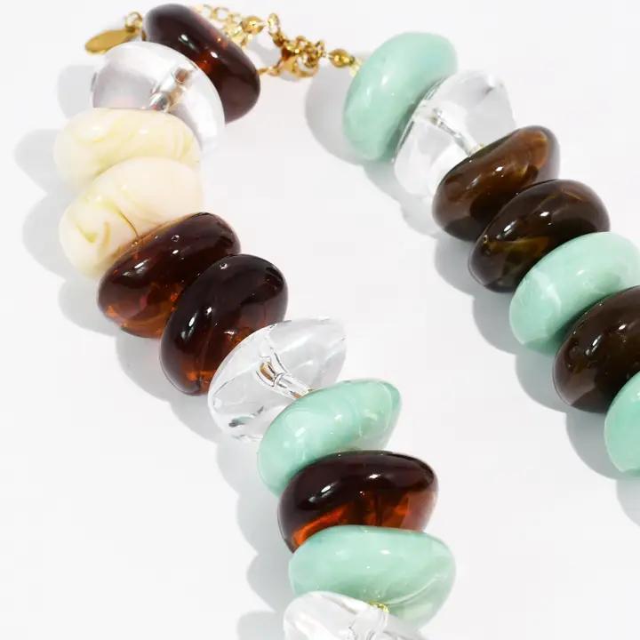 The Icon Mint and Brown Necklace