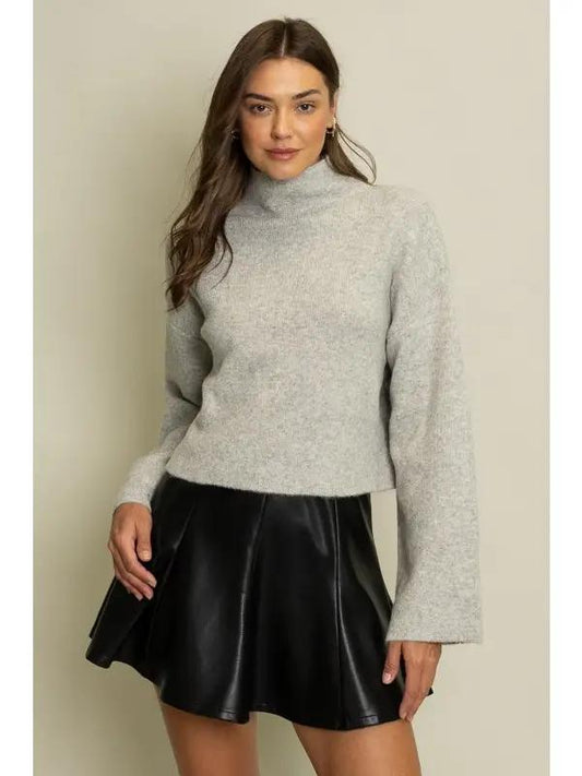 Melange Grey Sweater Top