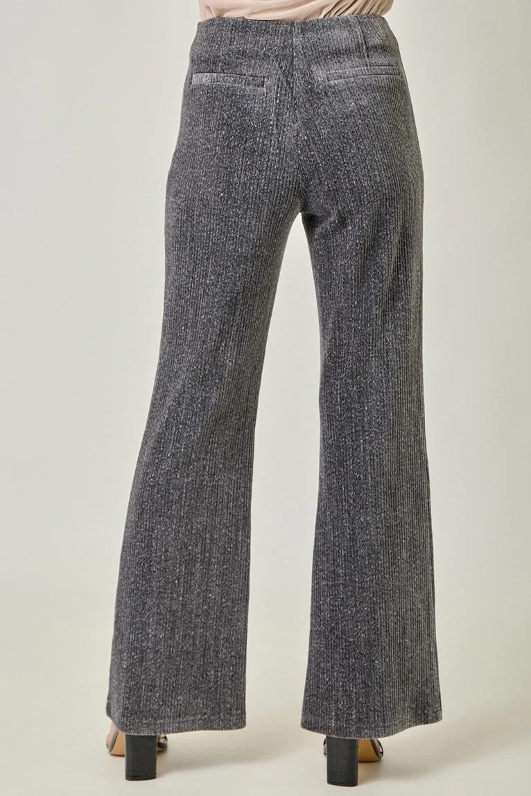 Charcoal Velvet Cord Trousers