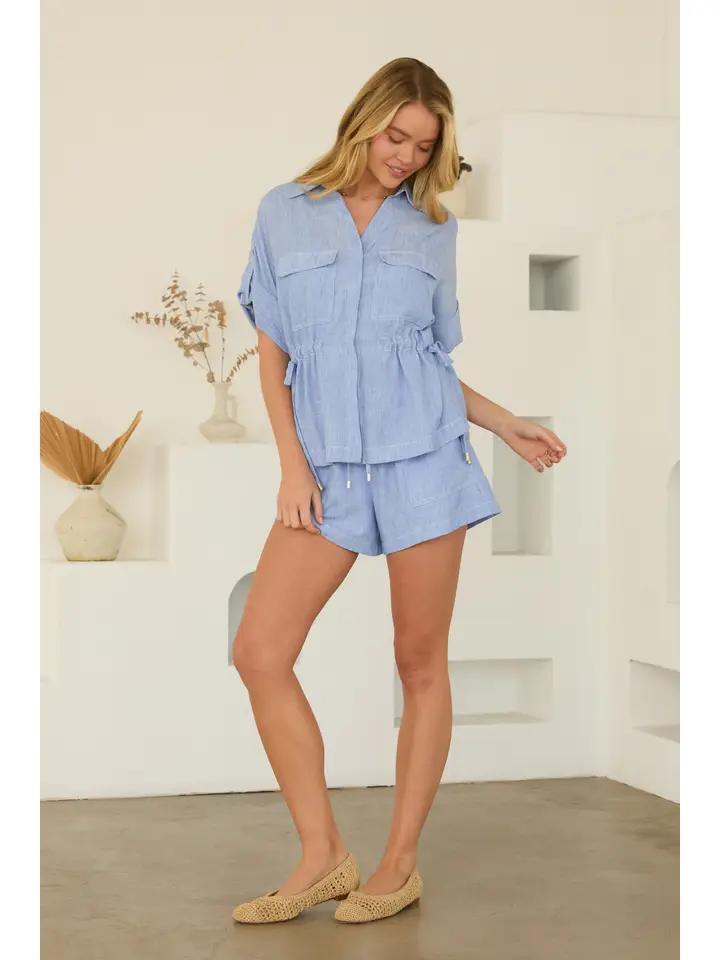 Chambray Pull On Shorts