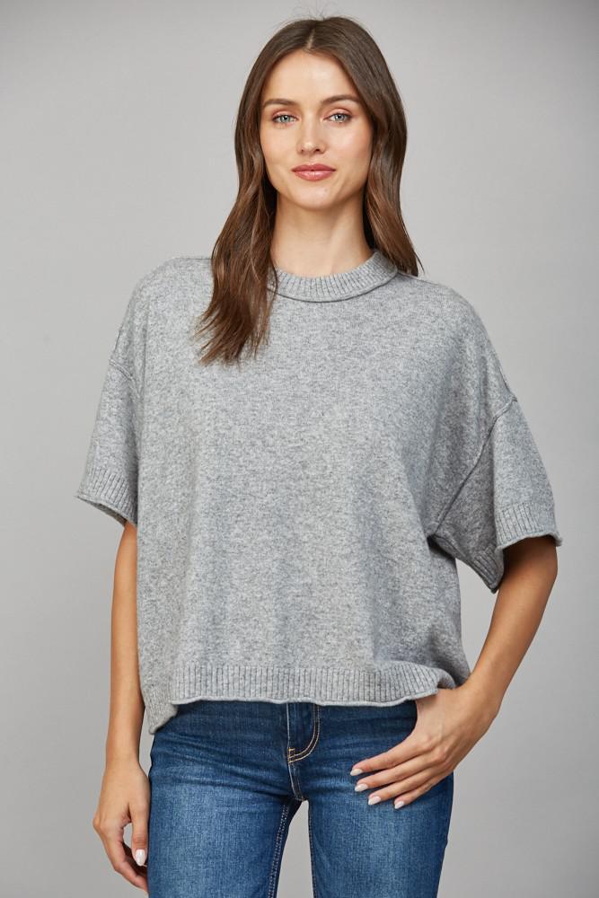Heathered Grey Cashmere Blend Sweater