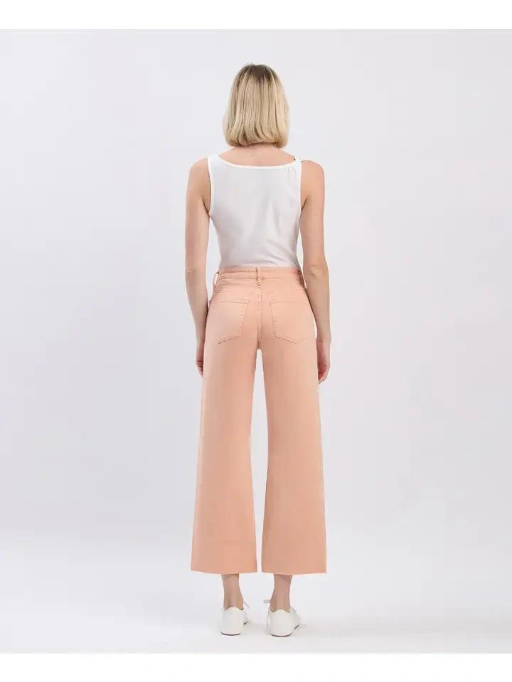 Soft Sand HR Crop Wide Leg Jean