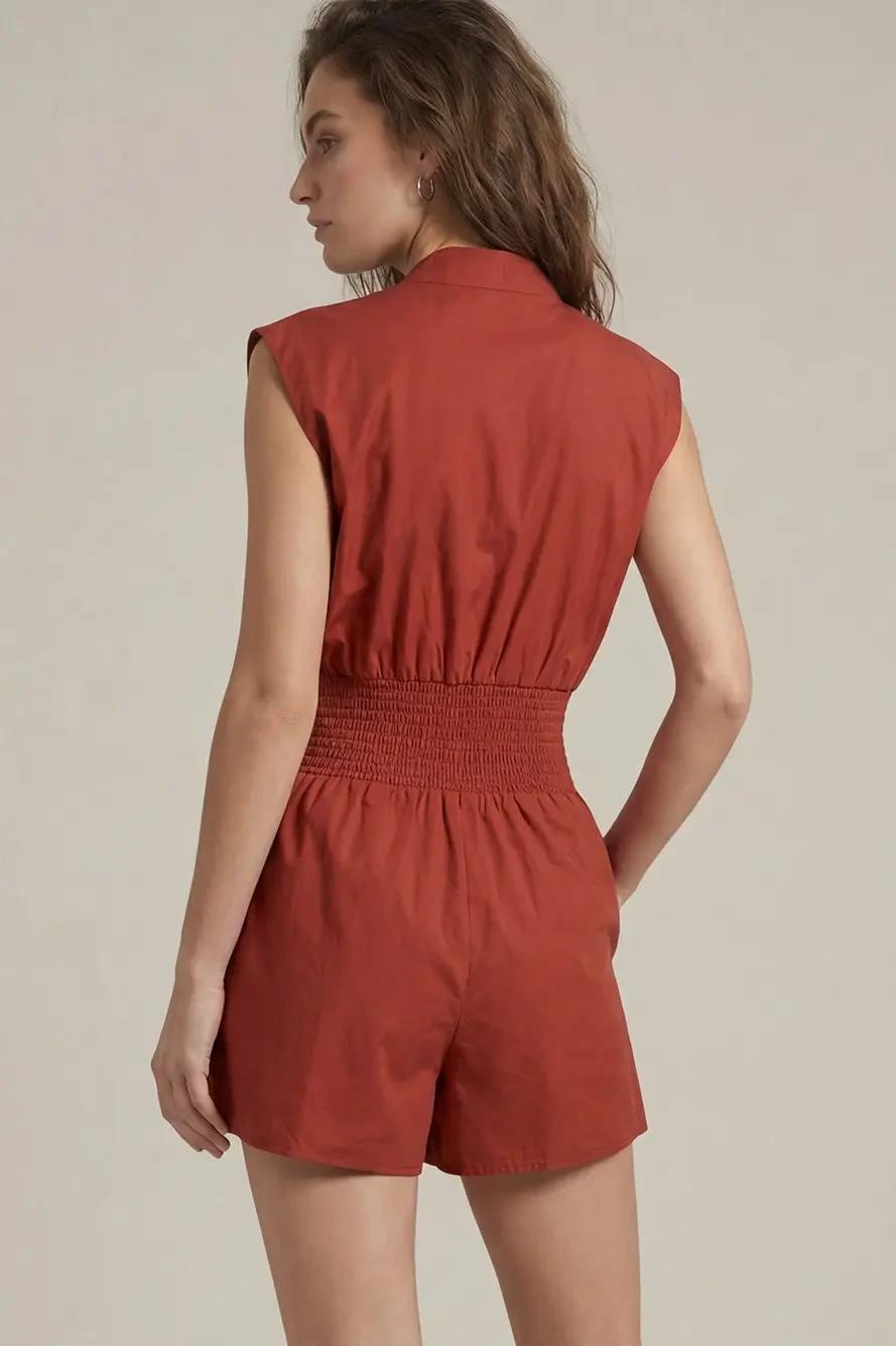 Garnet Zipper Front Romper