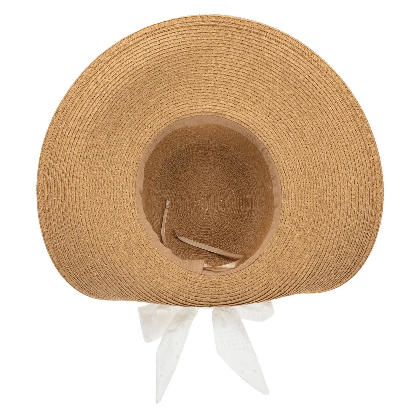White Eyelet Foldback Sun Hat