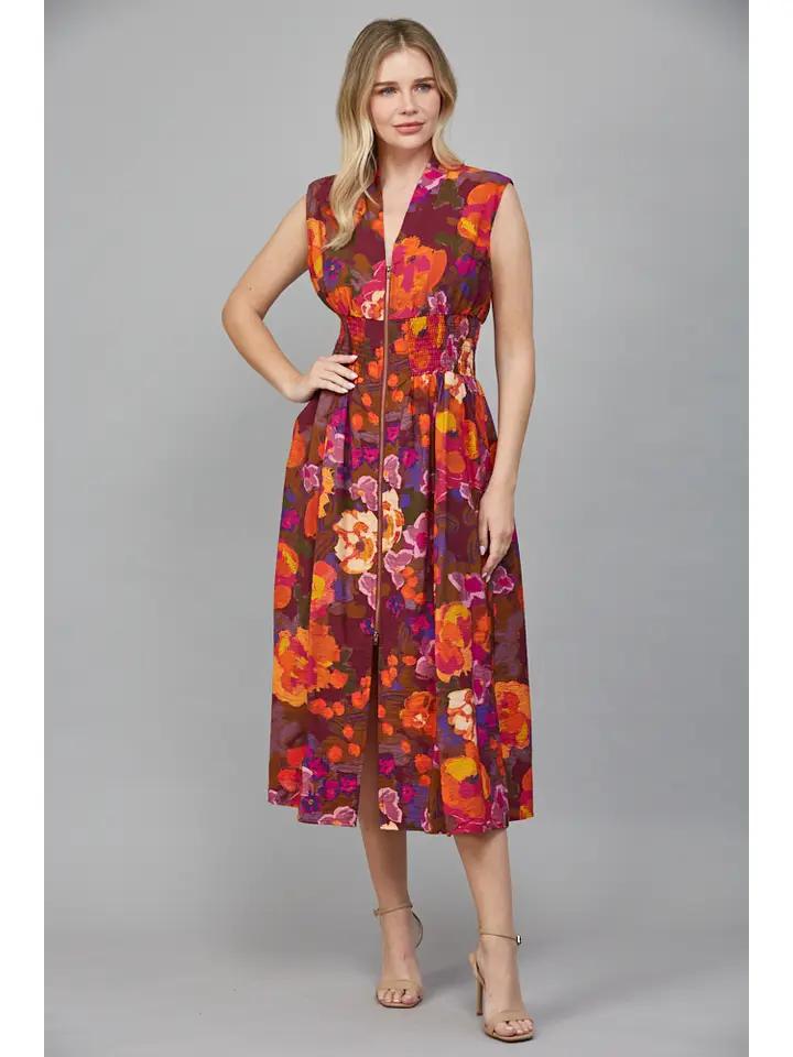 Fall Multi Front Zip Midi