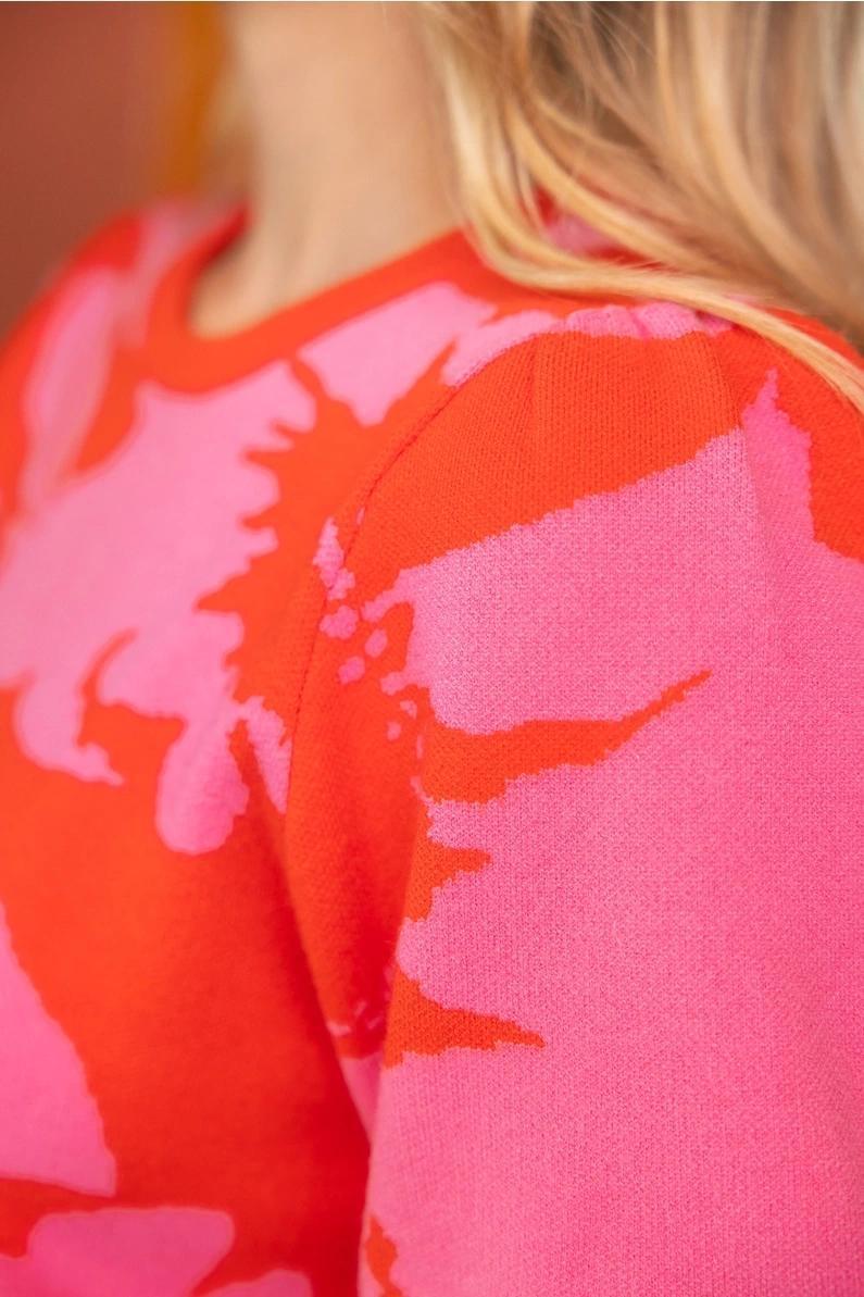 Poppy and Pink Floral Knitted Top