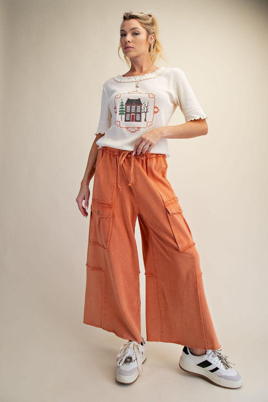 Faded Rust Mineral Washed Cargo Pant