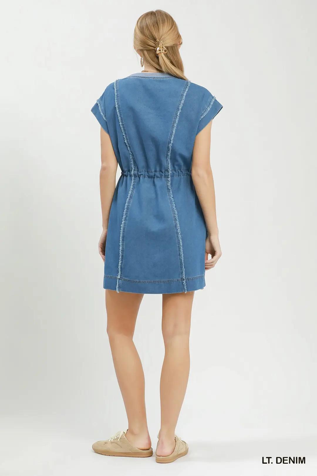 Lt Denim Chambray Mini Dress
