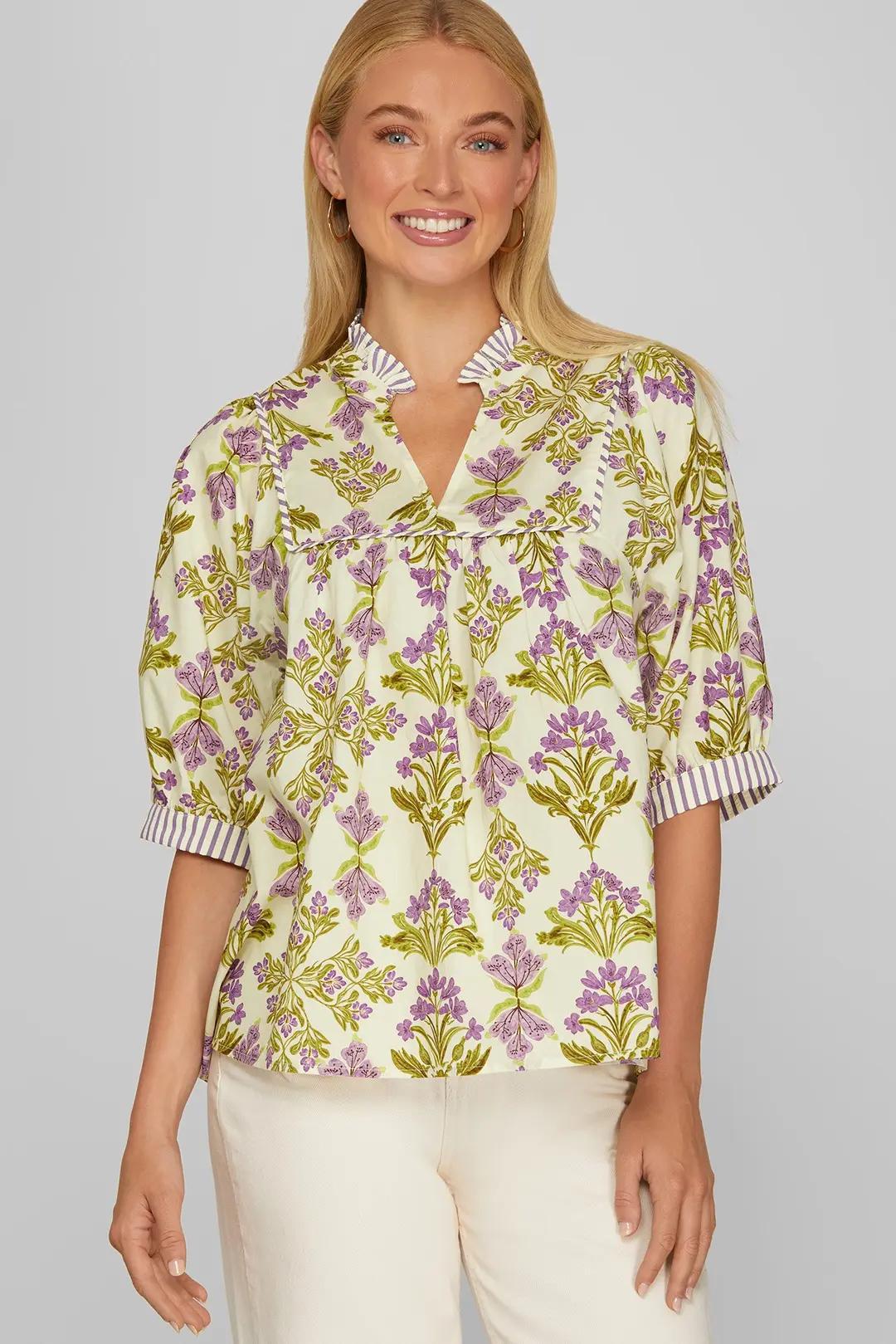 Violet Printed Top