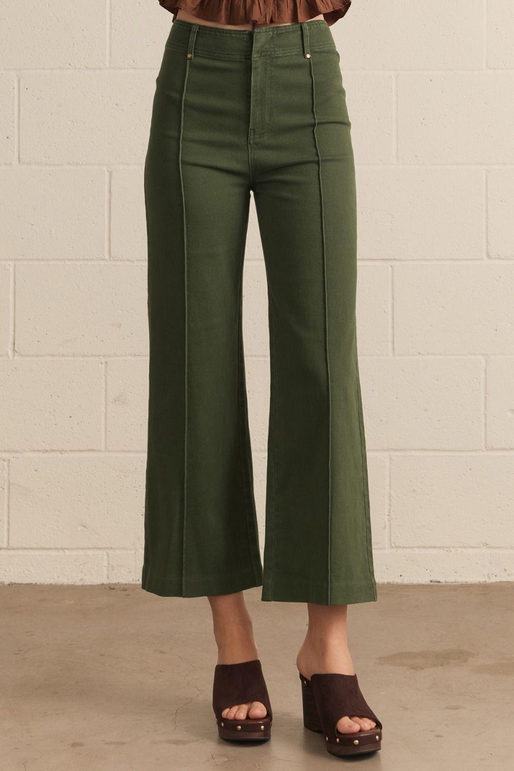Hunter Green HR Wide Leg Pants